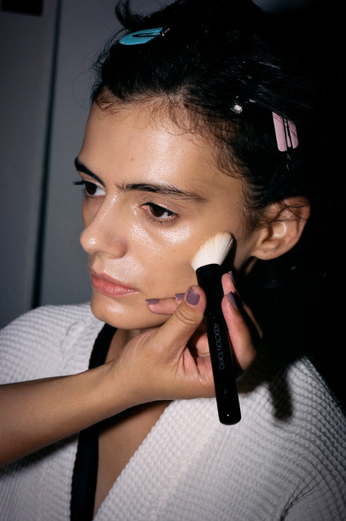 model wearing The Blush in Naked Veil